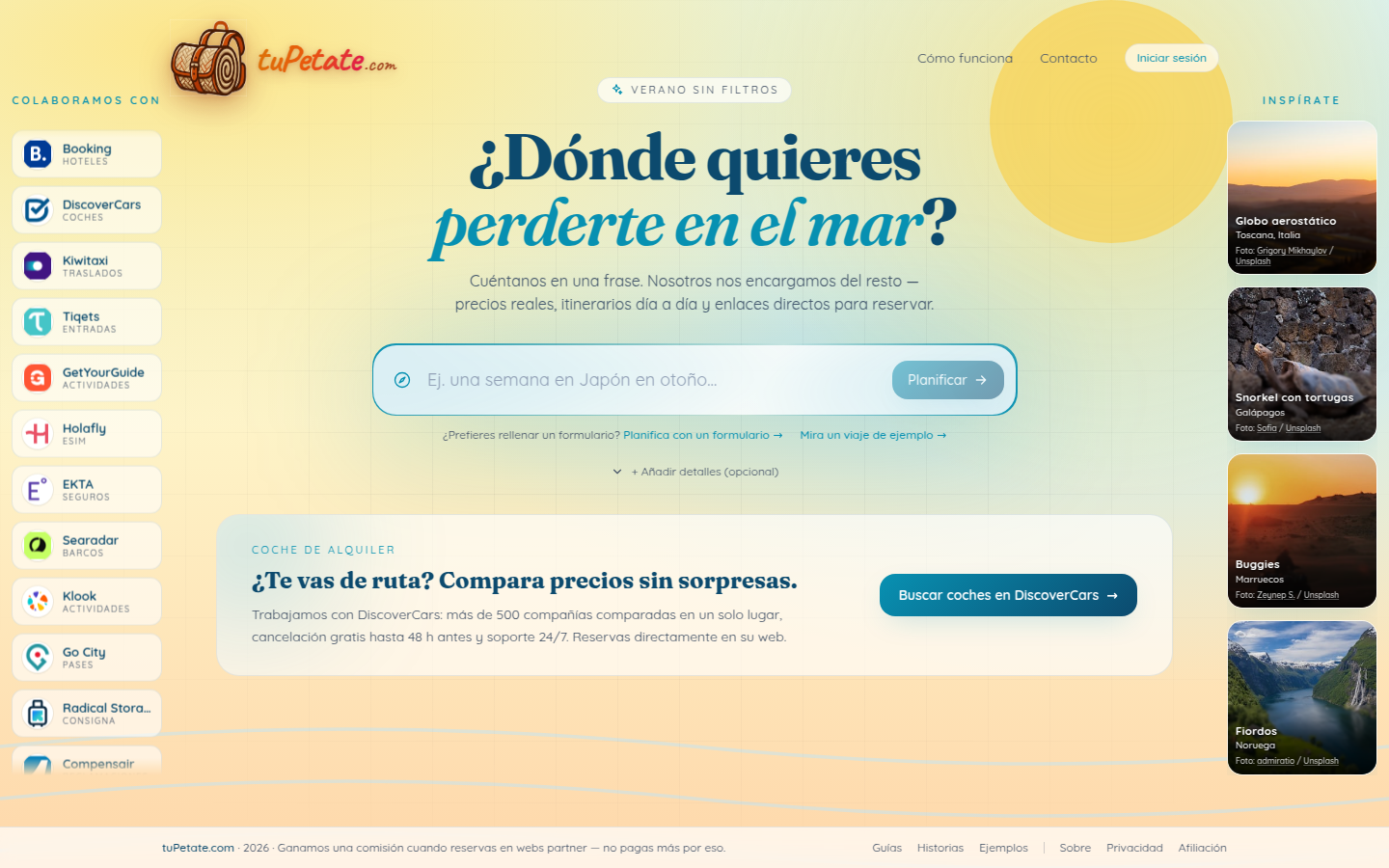TuPetate homepage screenshot